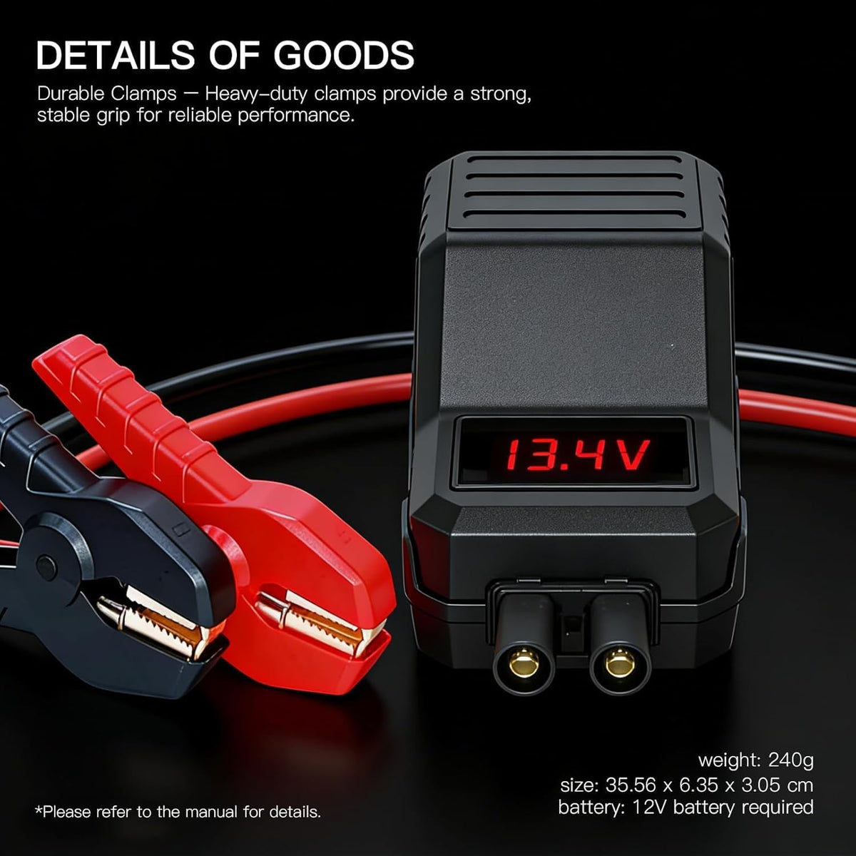 MEGAWISE Smart Jump Starter Clamps for 12V Portable Car Jump Starters
