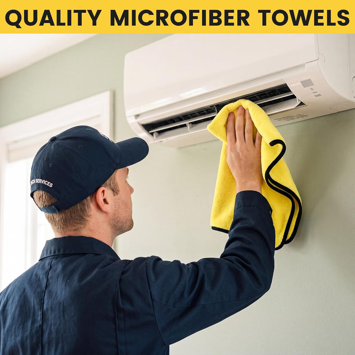 Tallew 18 Pcs 16"x24" Yellow Microfiber Towels for Cars Drying Polishing
