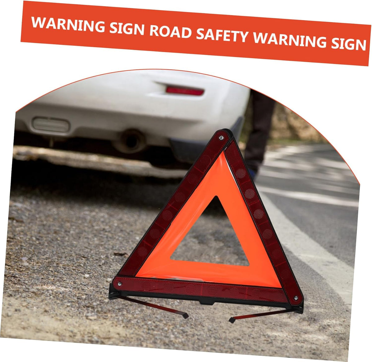 Triangle Warning Sign 3 Pack, Reflective Roadside Safety Kit for Cars