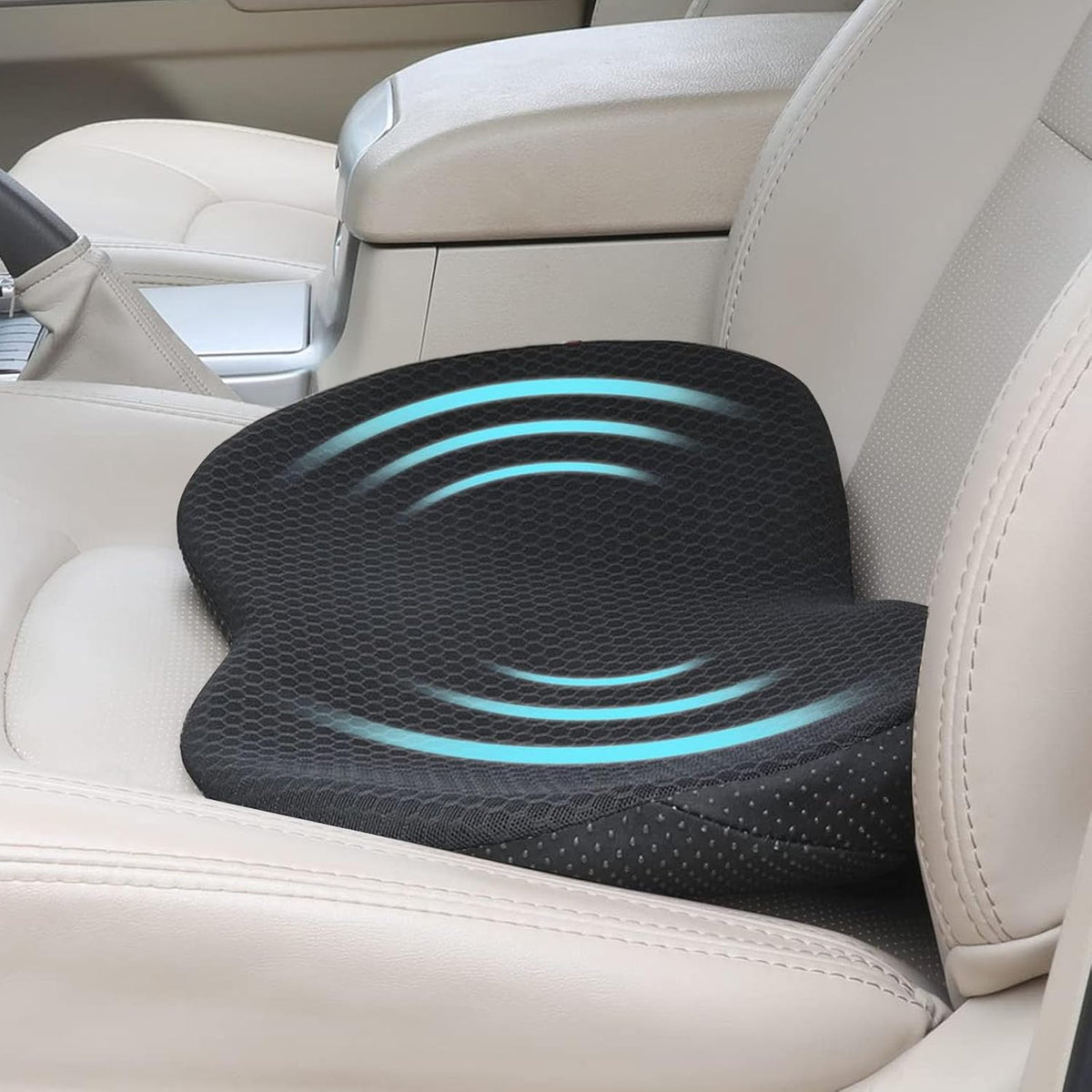 Car Seat Cushion for Car Seat Driver- Memory Foam Car Seat Cushions for Driving - Low Back & Tailbone Pain Relief Car Seat Pad (Black)