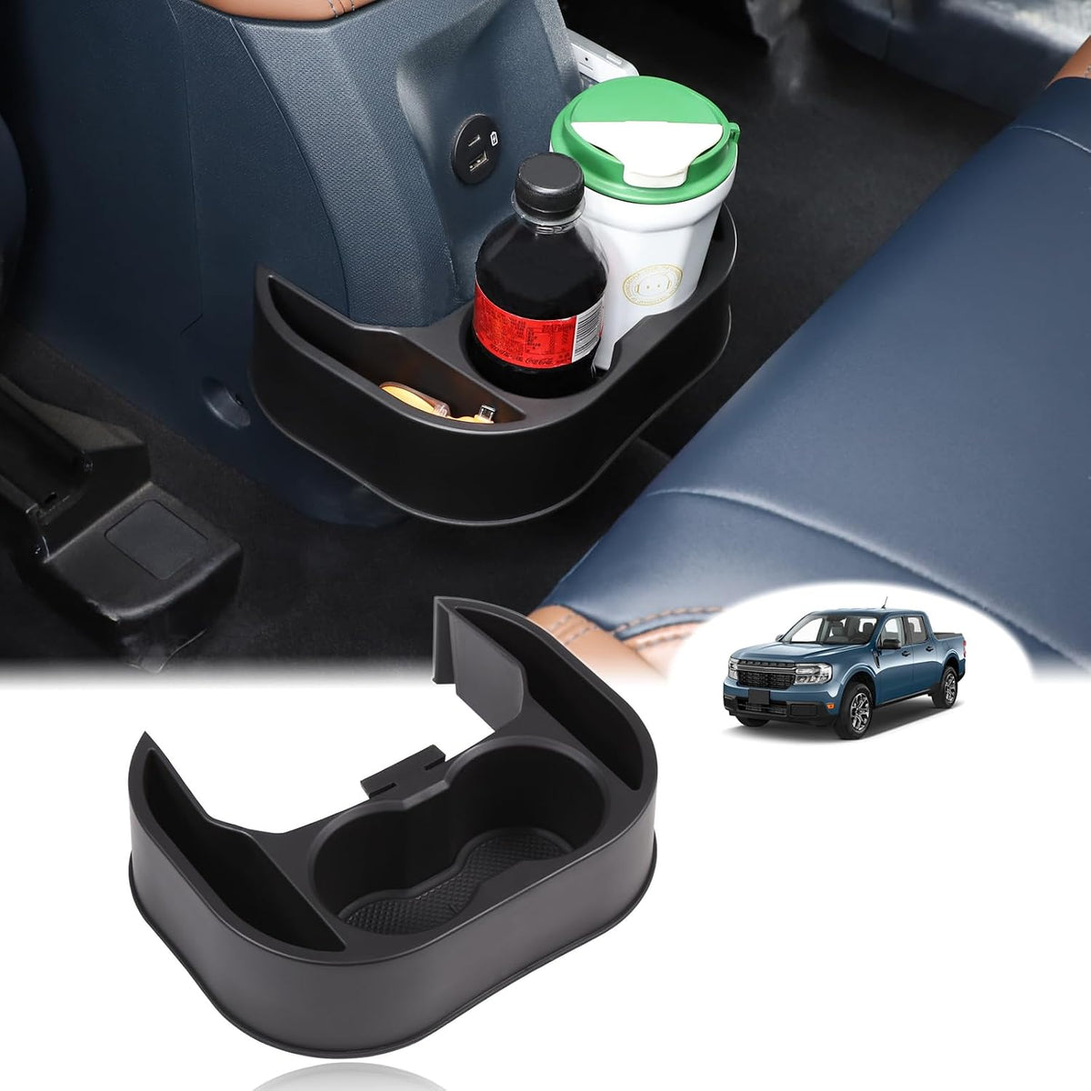 Car Rear Cup Holder Expander Organizer Tray Fit for Ford Maverick 2022-2026