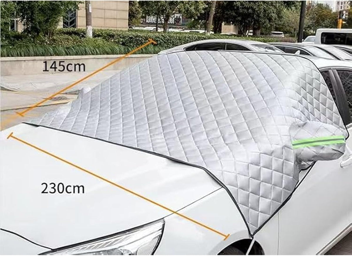 Windshield Snow Cover for Audi Q5 Premium Plus 2016-2026, Mirror Covers Included Heavy Duty Ice Frost Protector Reflective Strips Universal Fit Waterproof Snow Protection Rain and Sun Car