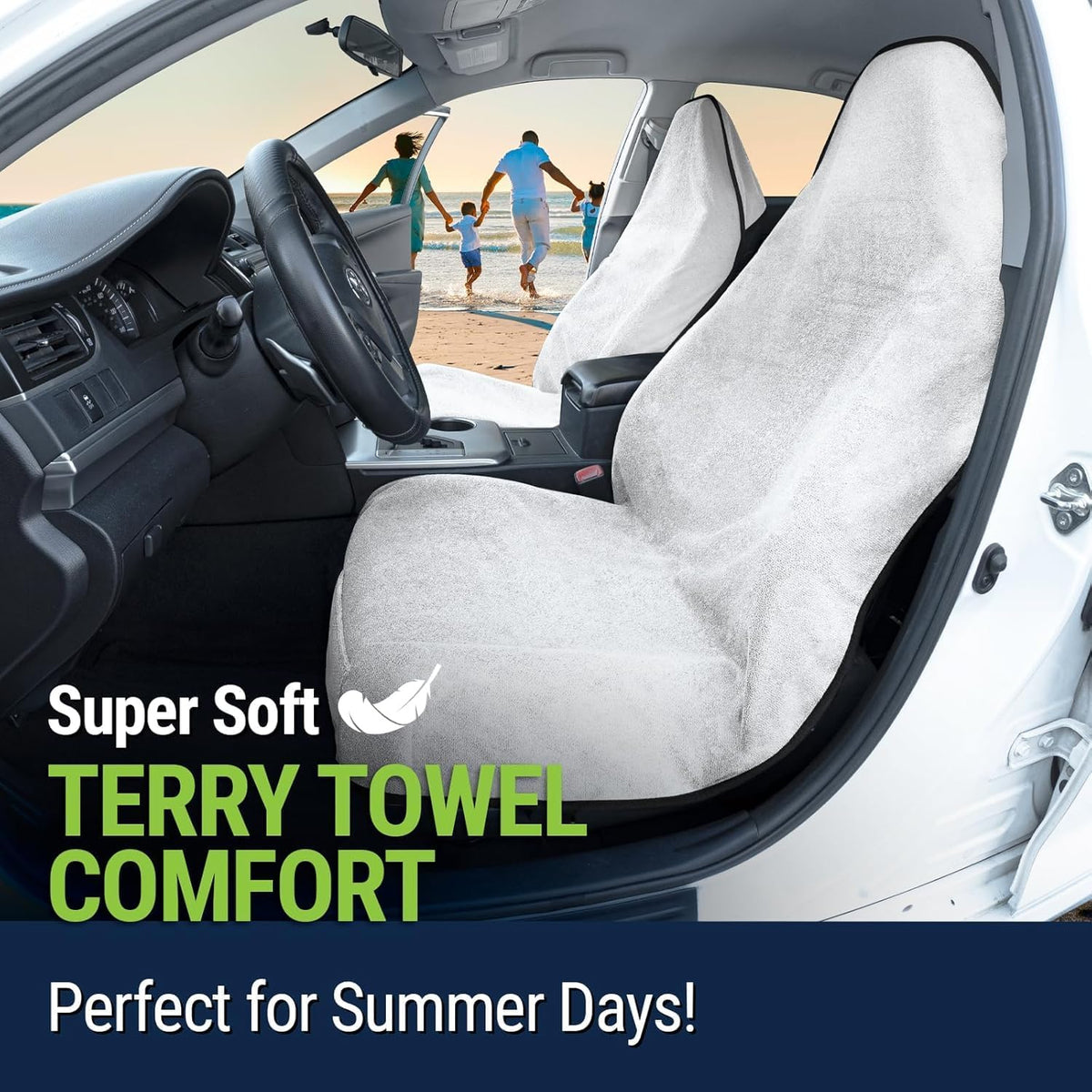 Season Guard Waterproof Towel Seat Cover,Universal Fit Non-Slip Front Cover