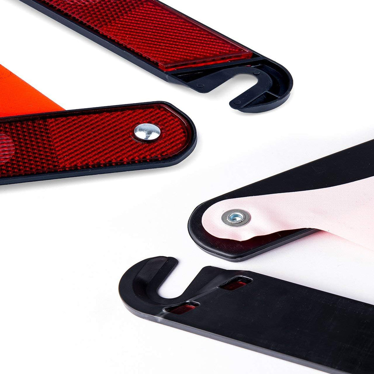Warning Triangle Foldable Safety Triangle Triple Warning Kit Warning Triangle Reflector Roadside Hazard Sign Triangle Symbol for Emergency with Storage Bag (3 Pack)