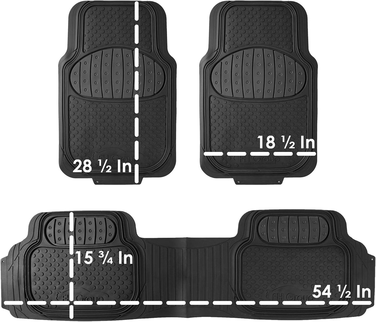 FH Group Car Floor Mats - Heavy-Duty Rubber Floor Mats for Cars, Universal Fit Full Set, Trimmable Automotive Floor Mats, ClimaProof Floor Mats For Most Sedan, SUV, Truck Floor Mats Purple