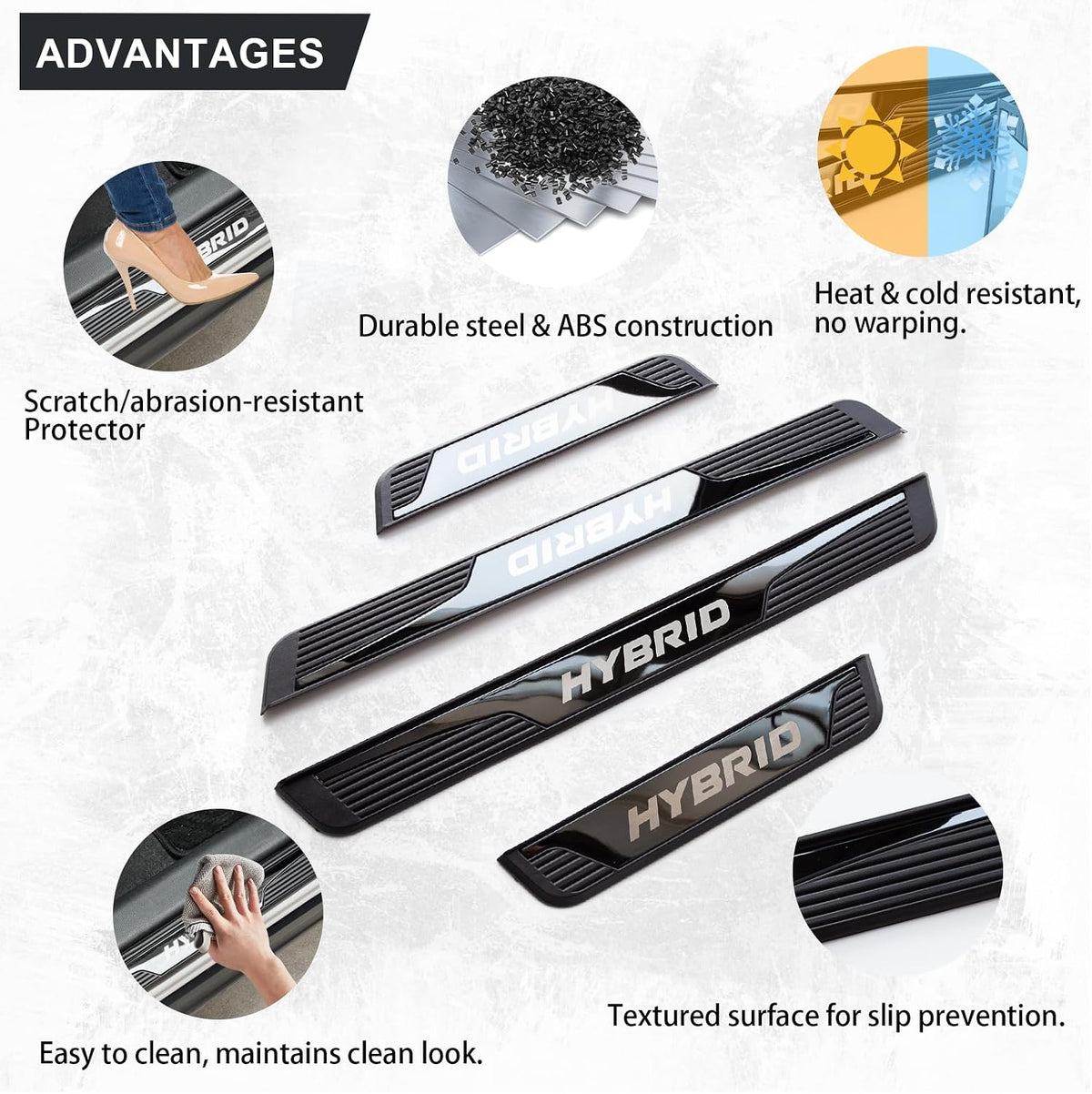 Door Sill Protector for Car Hybrid Trim