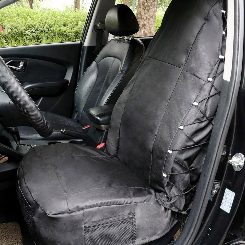TIROL Front Car Seat Covers Waterproof Bucket Seat Cover Universal Heavy Duty High Back Seat Covers for Semi Truck, Cars, Trucks, Van, SUV, Pickup 1PCS
