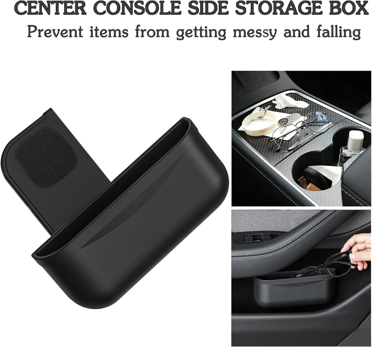 for Tesla Model Y 3 Sunglasses Holder Center Console Organizer Tray Storage Box Key Card Coin Holder Silicone Hook for Flocking Tesla Accessories
