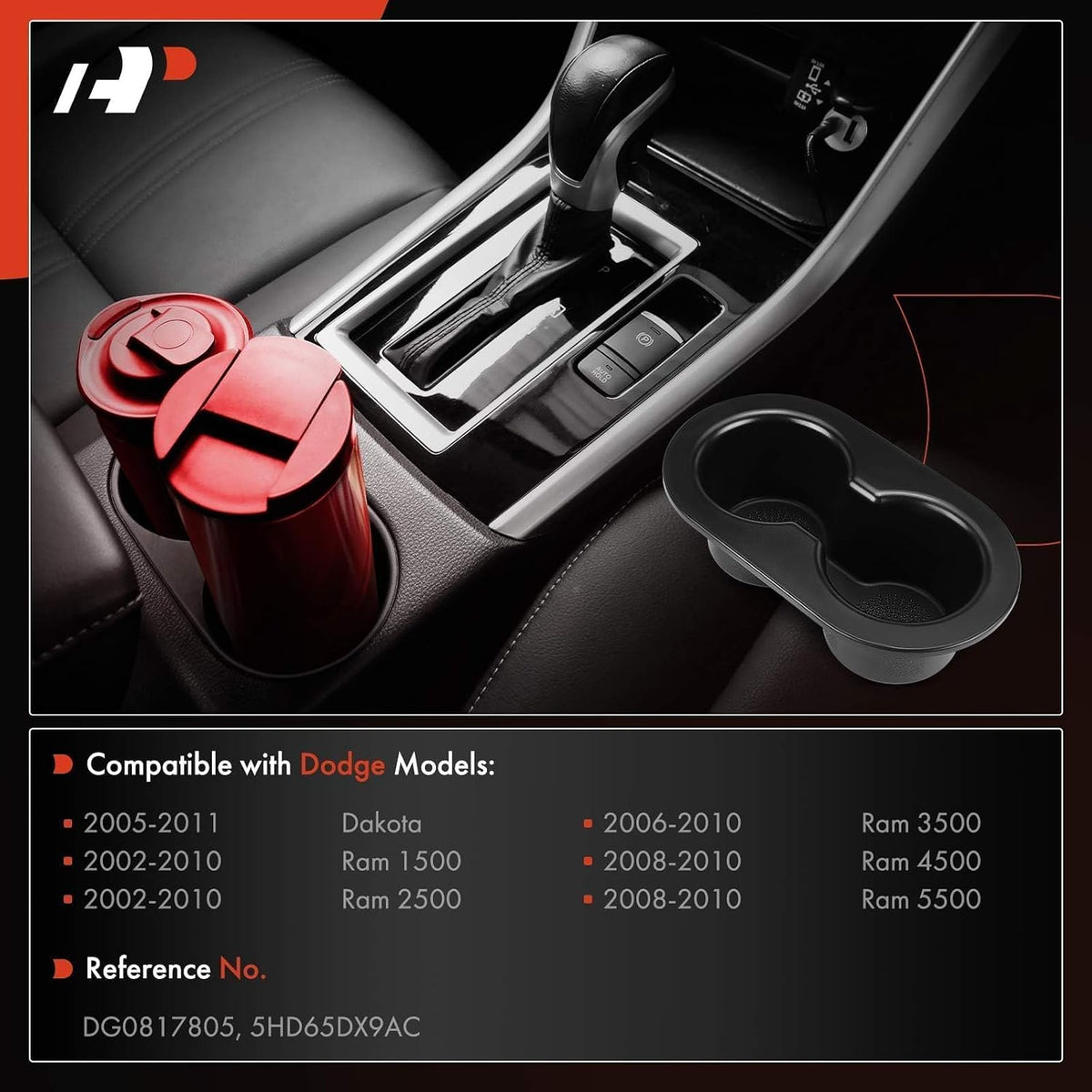 A-Premium Black Cup Holder Compatible with Dodge