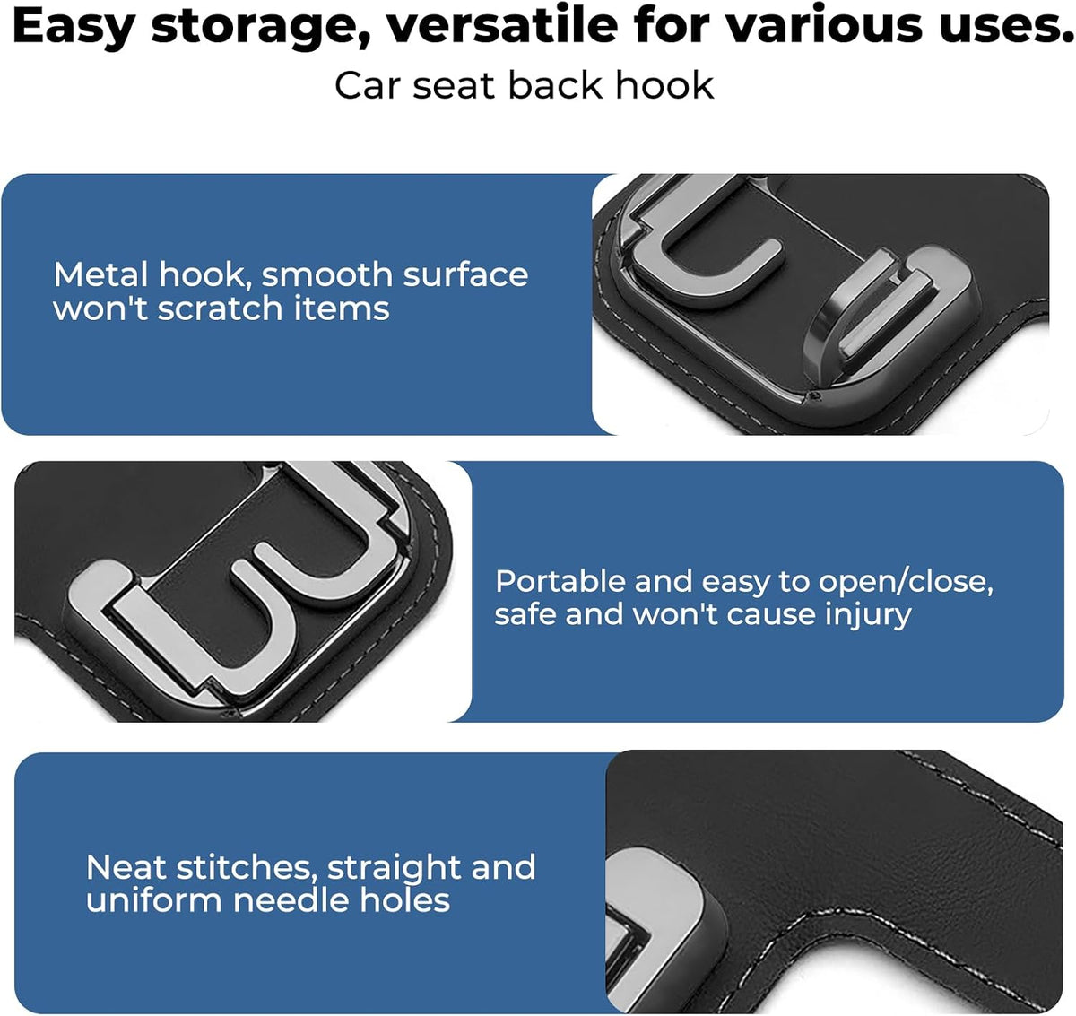2PCS Car Hooks Universal for Sport Seat Back Headrest