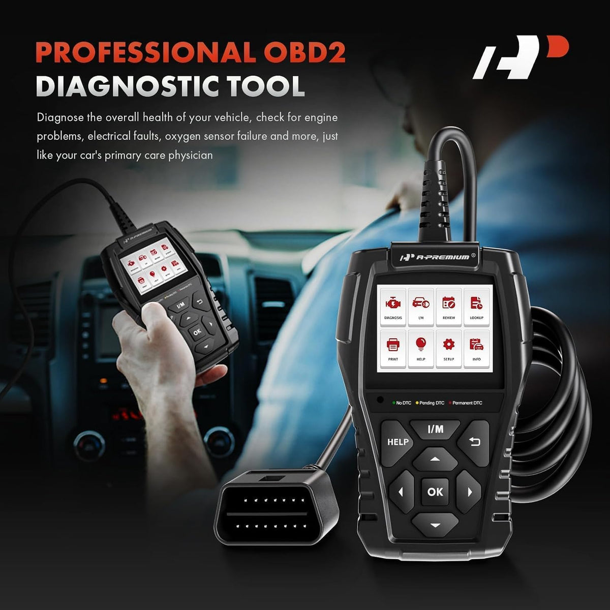 A-Premium AD200 Professional OBD2 Scanner Car Diagnostic Tool OBDII EOBD