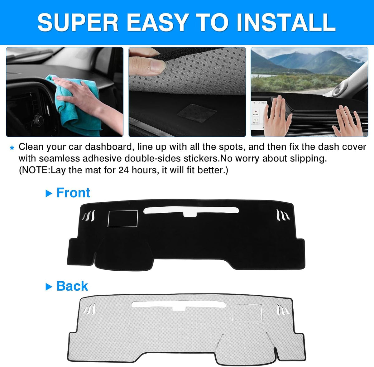 Autorder Dashboard Cover Mat for Toyota Camry 2025 2026 Accessories Dash Cover Upgrade Velvet Dash Mat Sunshade Glare UV Rays Protector(with HUD)