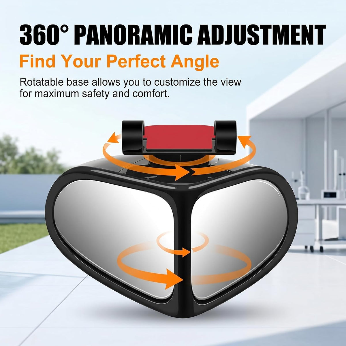 2 PCS Car Blind Spot Mirror, Double-sided 360 Degrees Adjustable Wide-angle Mirror, High-definition Reverse Auxiliary Accessories, for Most Cars (Black)