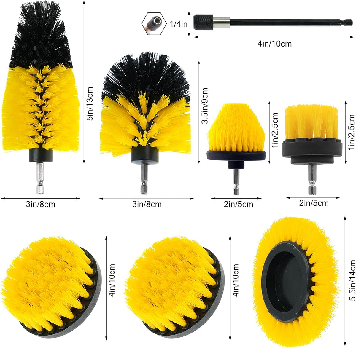 8 Pcs Drill Brush Attachment Set, Power Scrub Brush Kit