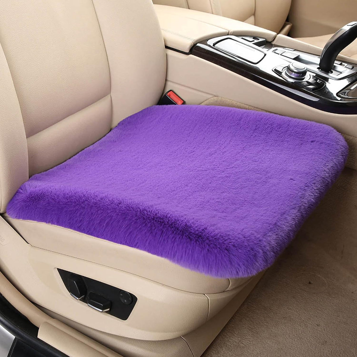 Winter Soft Warm Faux Rabbit Fur car seat Cushion,Universal fit Plush Front and Back Fuzzy car seat Pads Cushion Cover Protector - 1pcs (Back seat 1pcs,Pink)