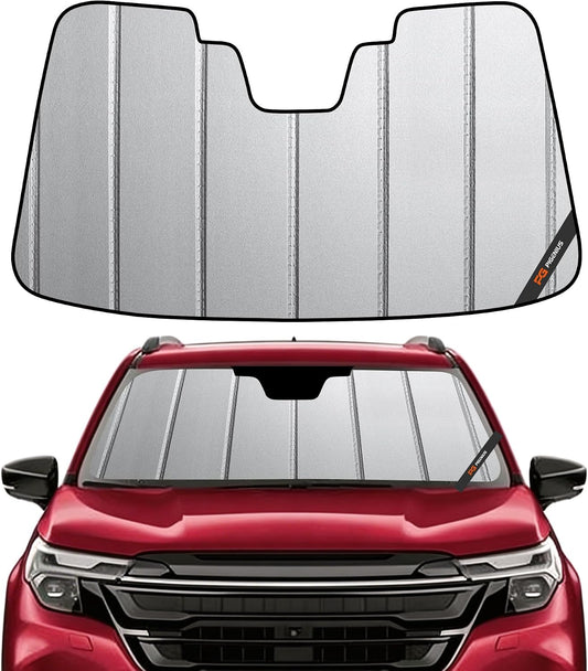 Pigenius Windshield Sunshade for Subaru Forester 2019-2021 Eyesight, Premium Grey Leather Finish