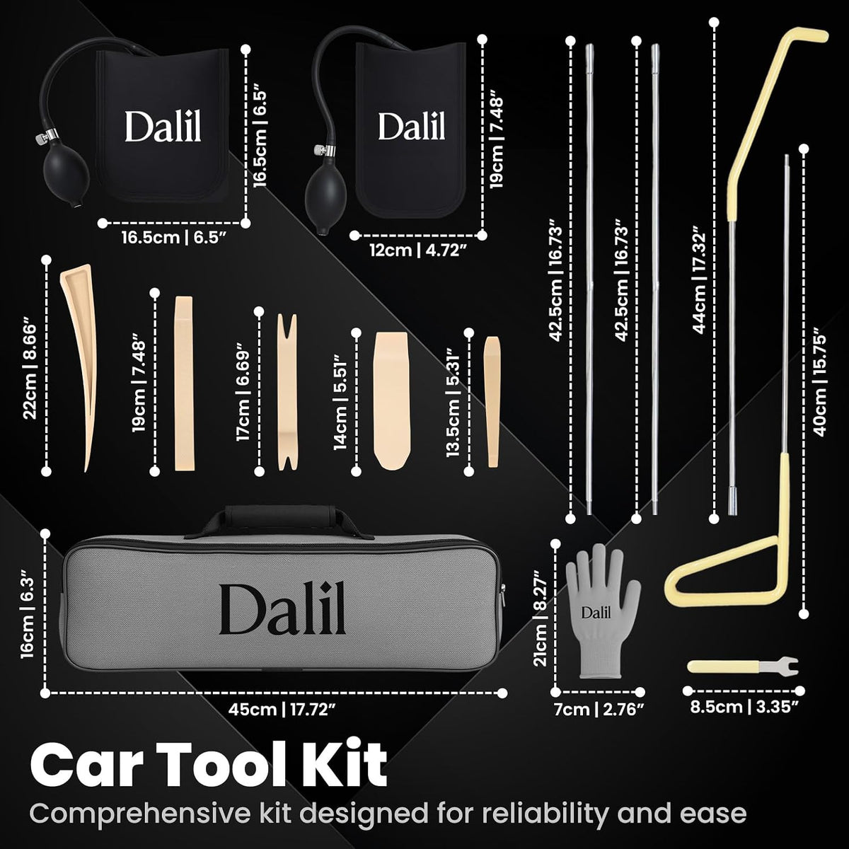 Car Lockout Kit - car Repair Tool kit Long Reach with car Door air Wedge