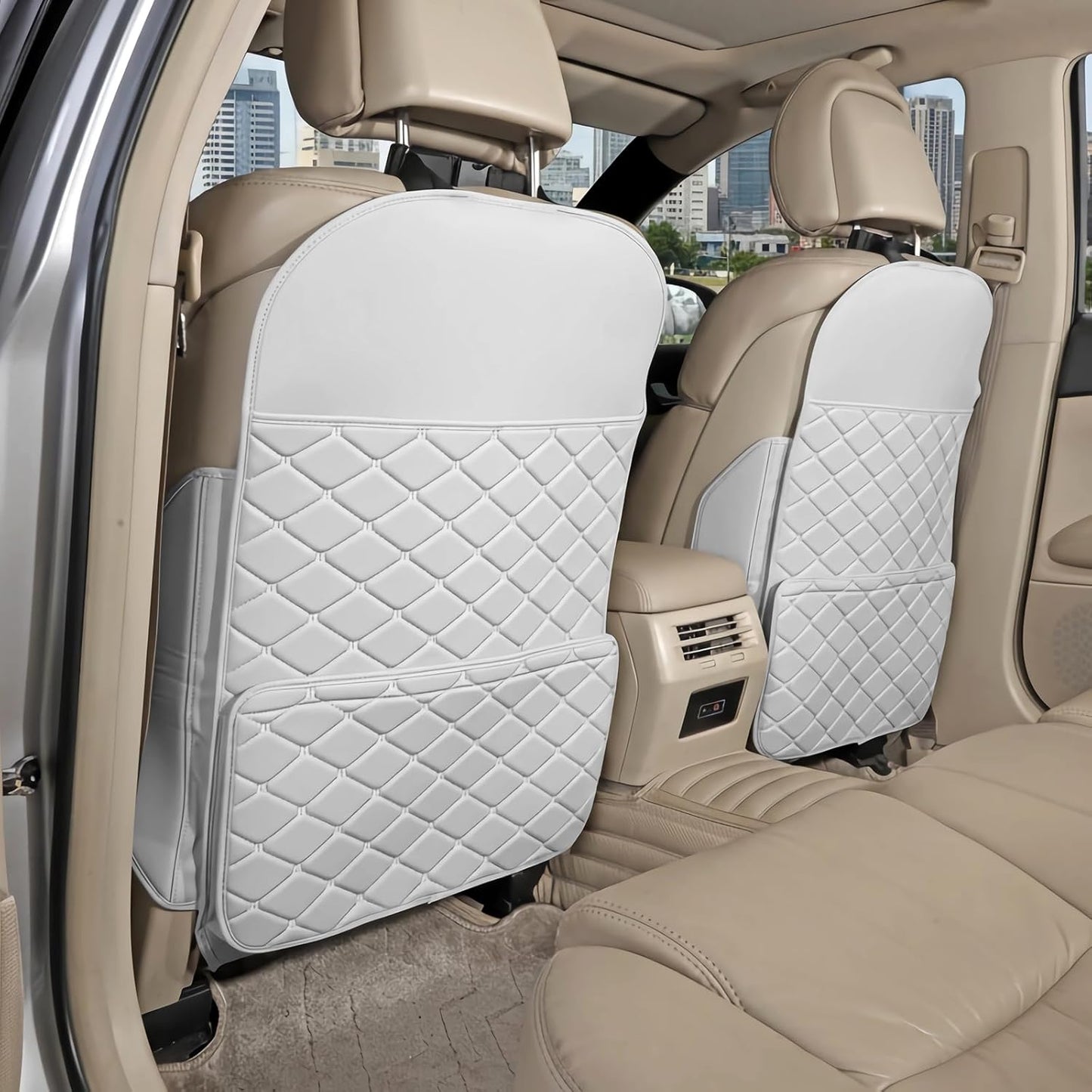 TAIKOO Seat Back Protector,Shields Seat Backs From Kicks and Adds Storage | kick mats back seat protector easy to install and clean, well-crafted, sturdy, durable and stylish.2 Pack