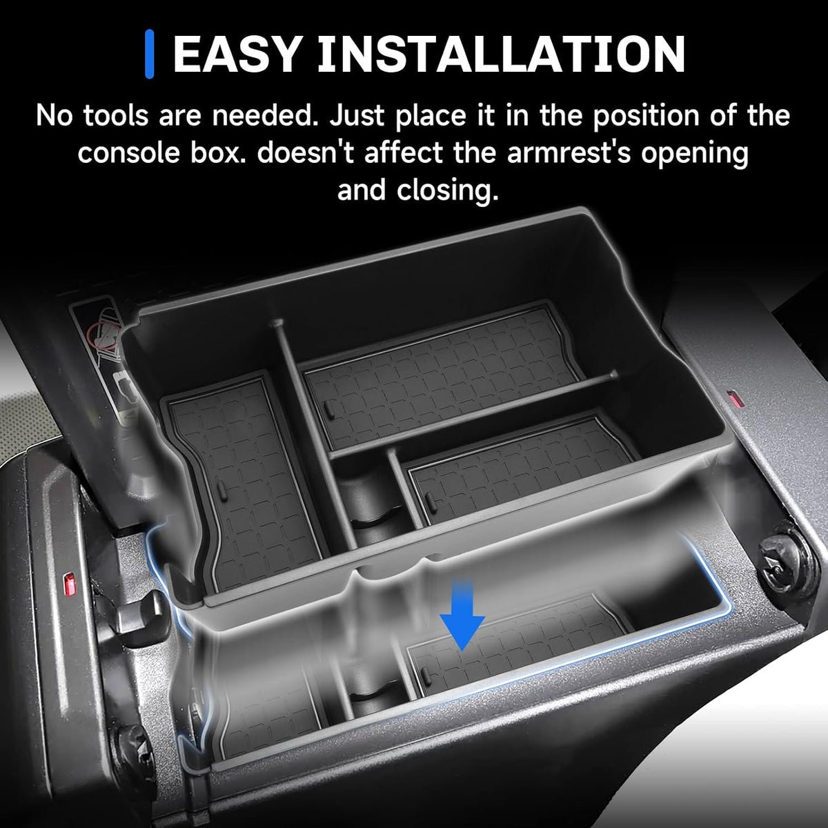 SXCY for 2026 Toyota RAV4 Center Console Organizer Armrest Console Tray