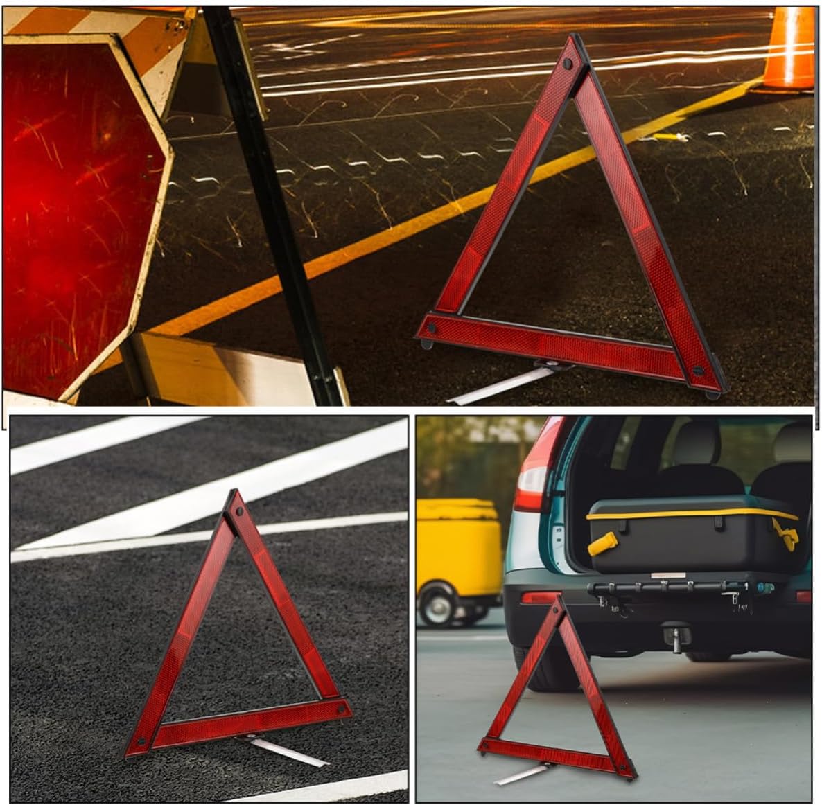 5pcs Foldable Warning Triangle Sign for Car Emergency Roadside Safety