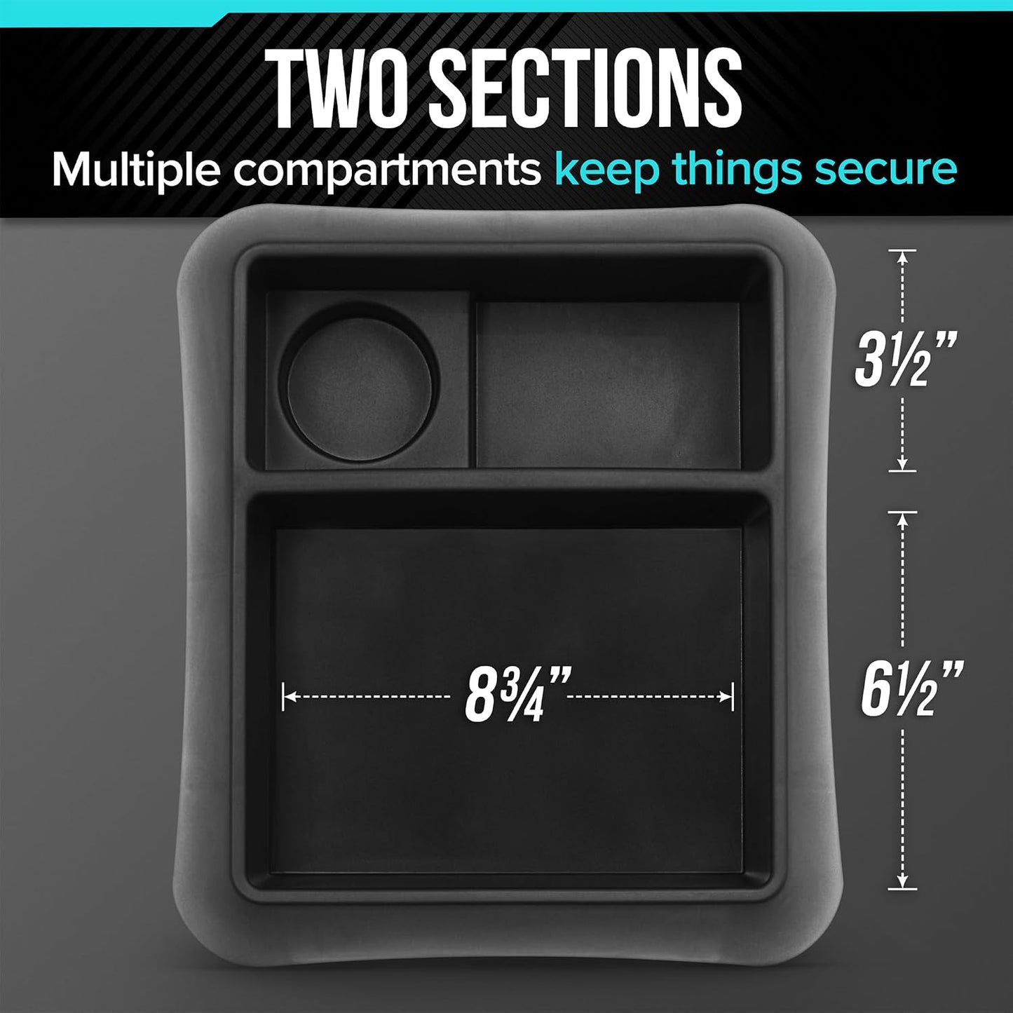 Moblorg Heavy Duty Storage Organizer for Vehicle Trunk, Garage, Under Sink Organizer, Recycled Plastic, Made in USA (Black)