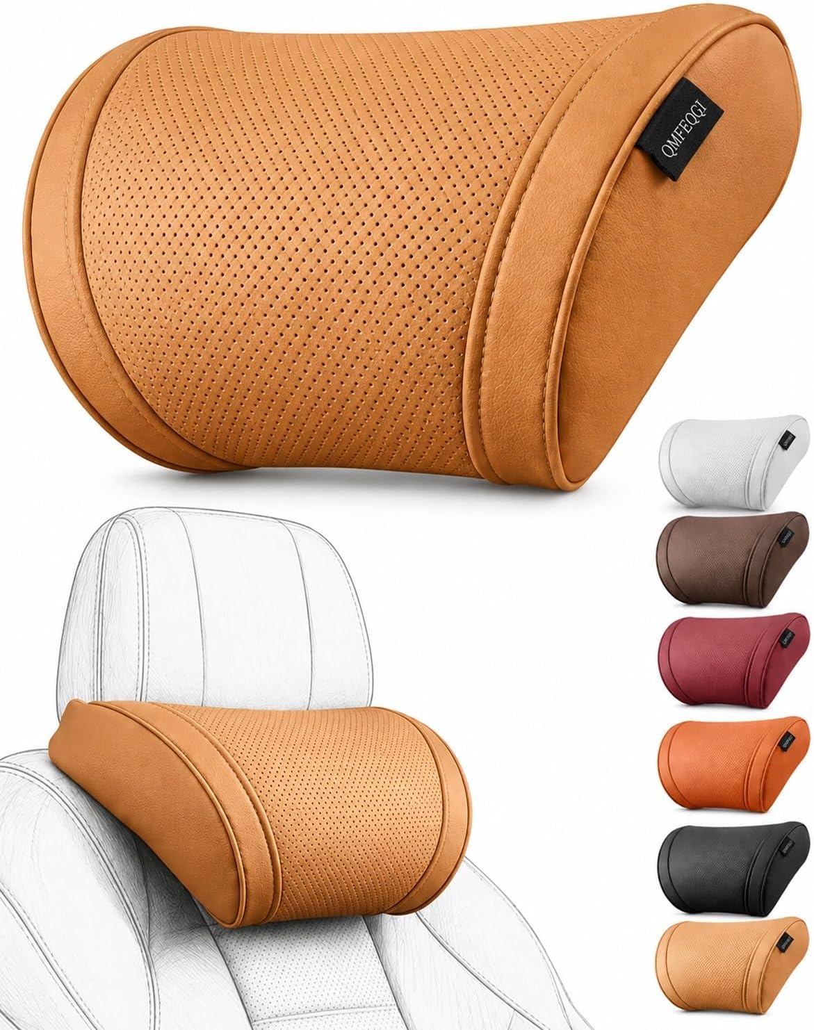 Ergonomic Memory Foam Car Headrest Pillow & Lumbar Neck Support Cushion