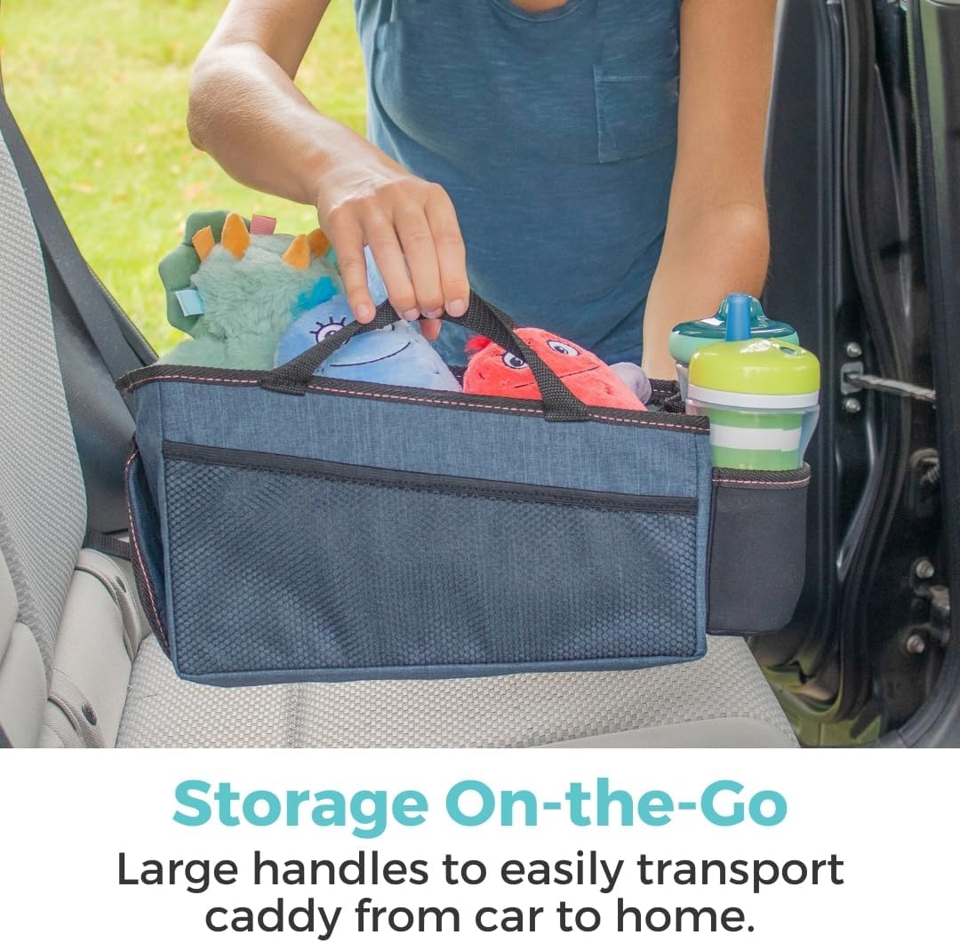 Toddleroo by North States - Car Organizer Caddy: Portable Diaper Caddy for Car - Baby Car Organizer & Storage - Navy
