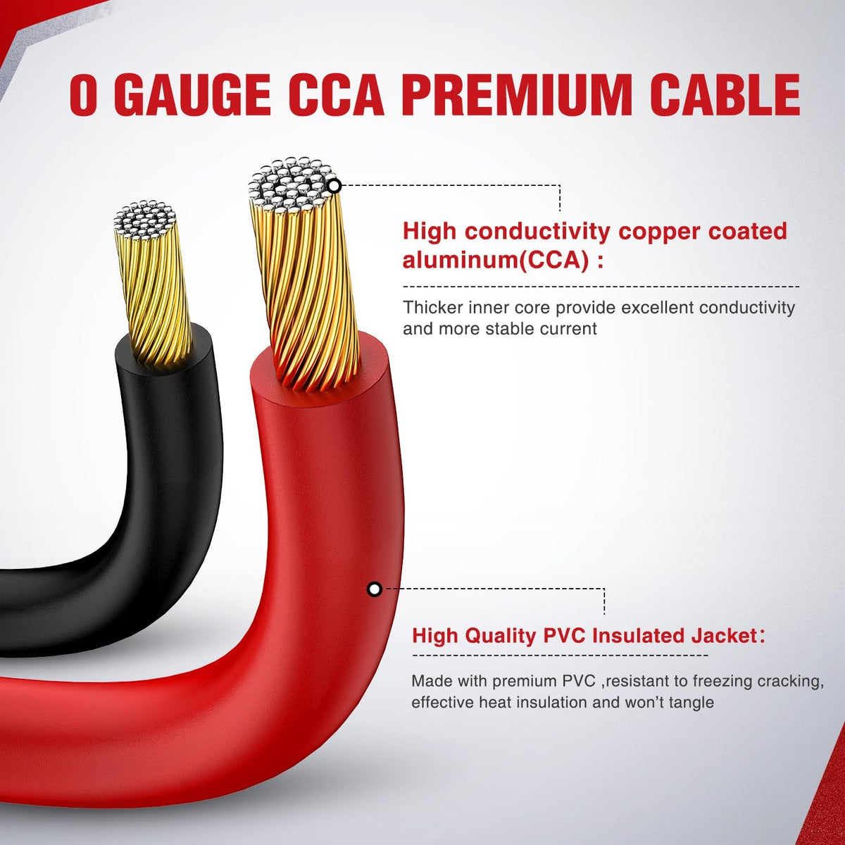 Nilight 0 Gauge 30FT 1000A Car Battery Jumper Cables Kit