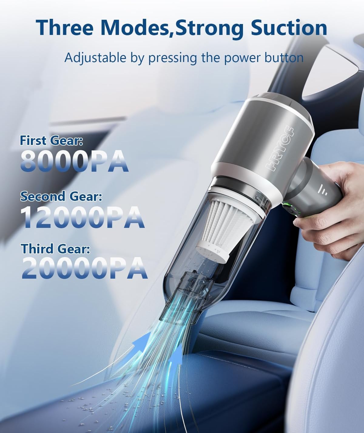 Handheld Cordless Professional 4-in-1 Car Vacuum Cleaner with Digital Display, 20000Pa Powerful Handheld Vacuum, Portable Cordless Vacuum with Brushless Motor & Crevice Tool for Car Home Office Pet
