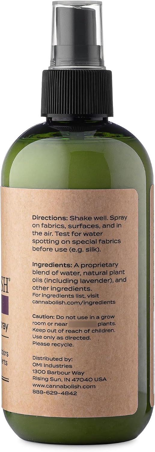 Cannabolish Lavender Smoke Odor Eliminator Spray and Air Freshener, 8 fl. oz, Natural Ingredients