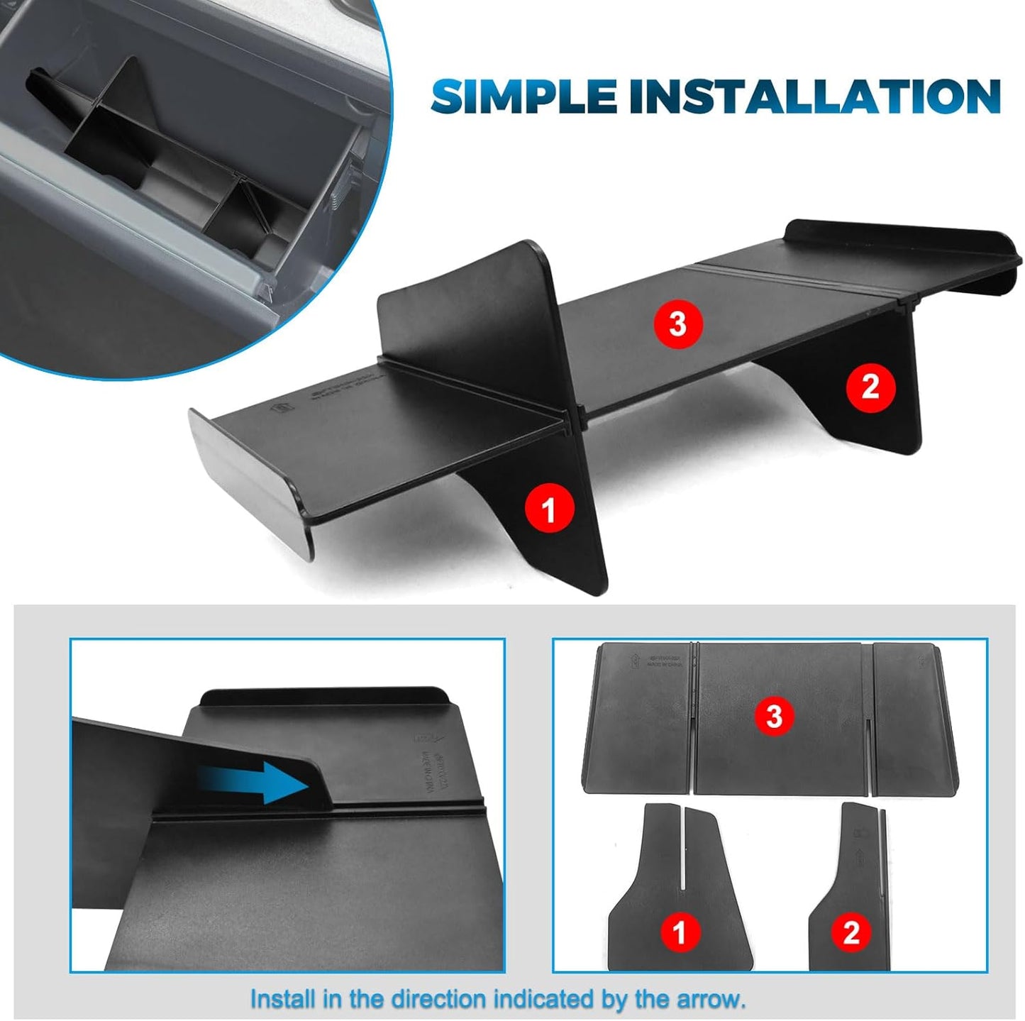 Upgrade Car Storage Organizer Fit for Ford Maverick 2026 2022-2025 Glove Box Organizers Insert Compartment Tray ABS Black Materials Dividers