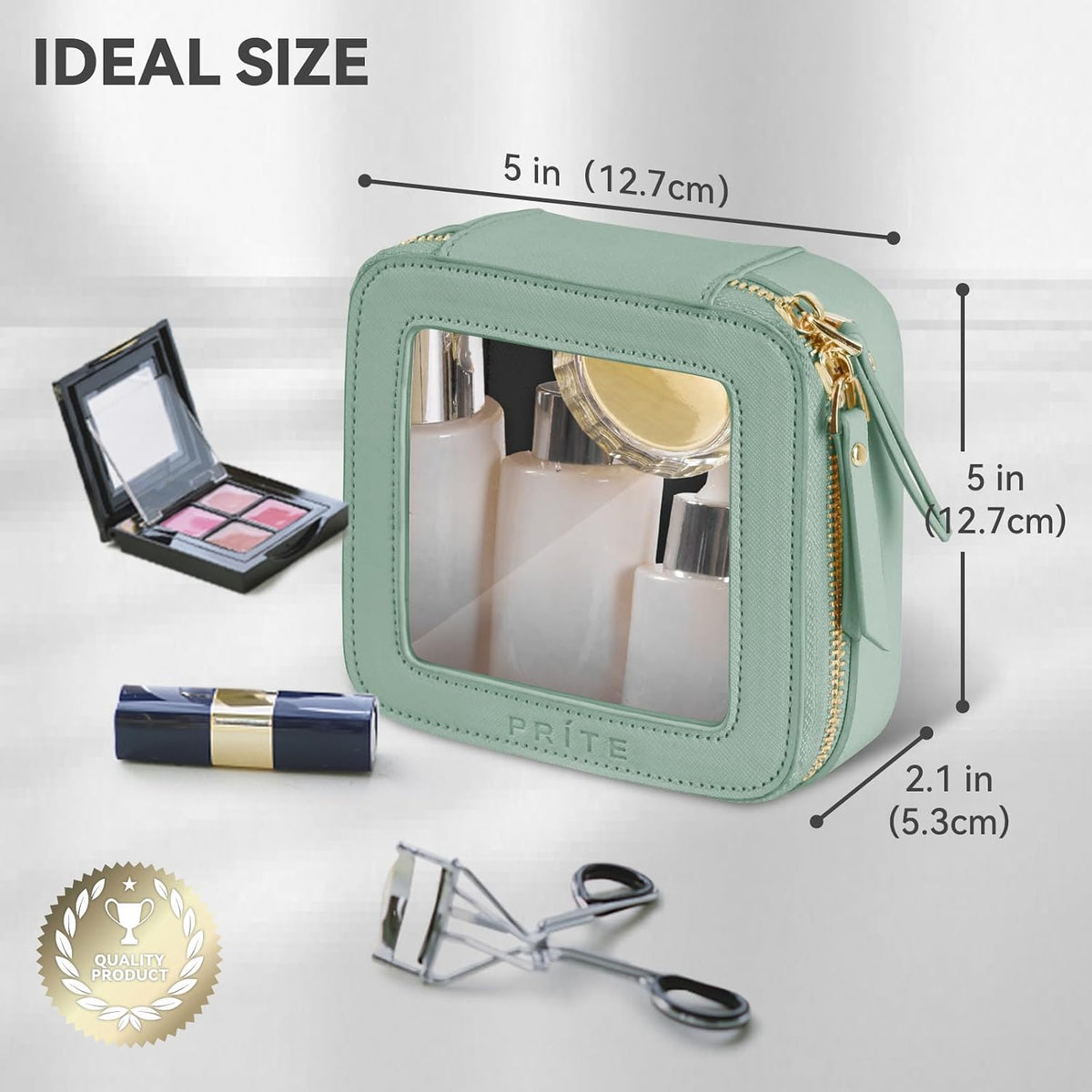 Prite Clear Makeup Bag Small Travel Cosmetic Case Toiletry Bag for Women