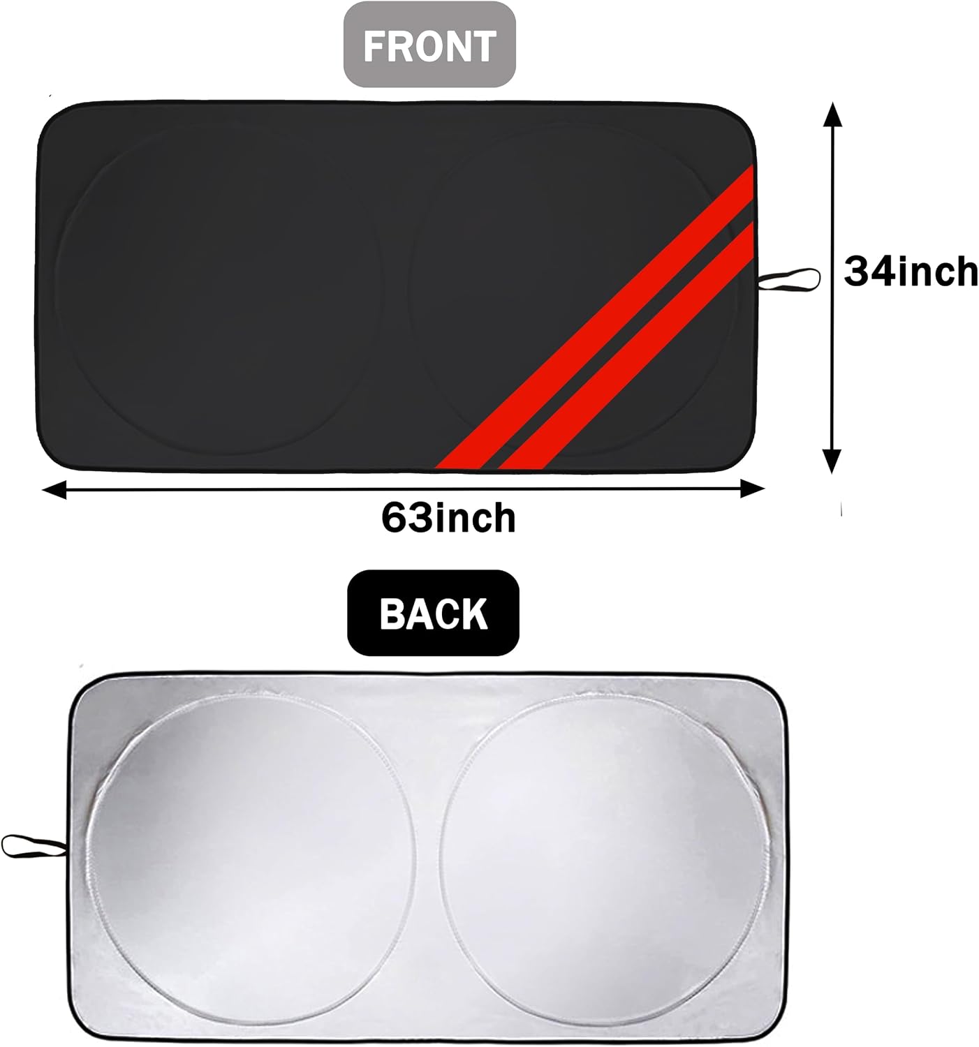 Front Windshield Sun Shade Fit for Dodge Charger Challenger Durango Journey Universal Fit to All Dodge Cars Foldable Sun Visor Protector Custom Fit Dodge Window Sunhade (Black)
