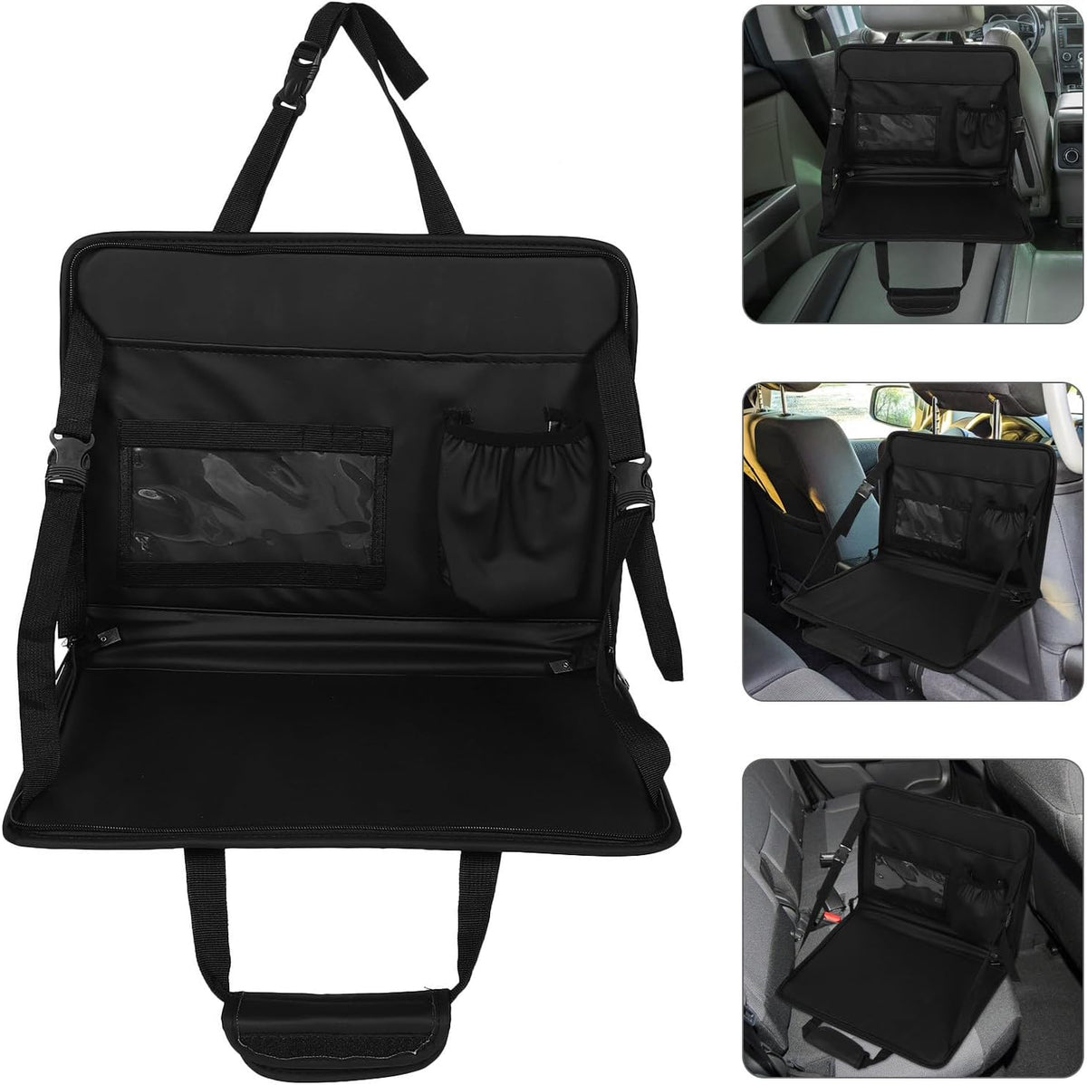 Ipetboom Foldable Car Laptop Tray with Pu Leather Storage Bag for Cars