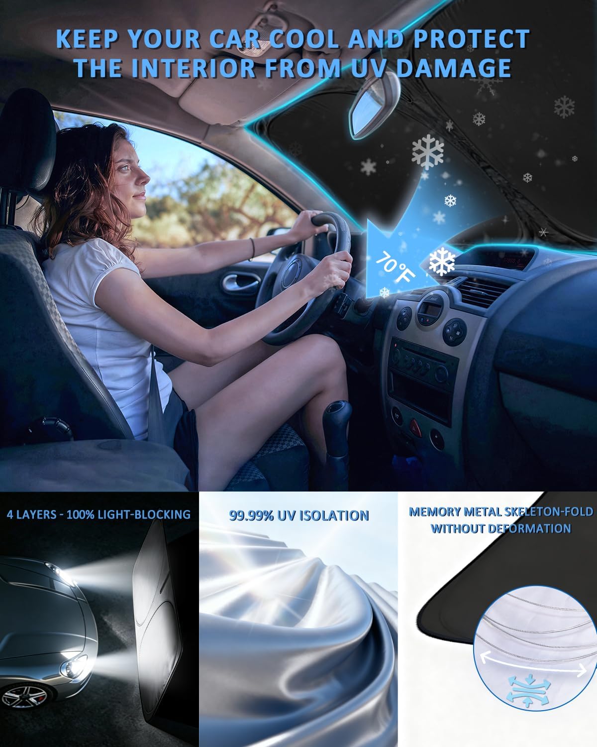 Sun Shade Sunshade for Subaru Outback 2020-2024 2025 Windshield Cover