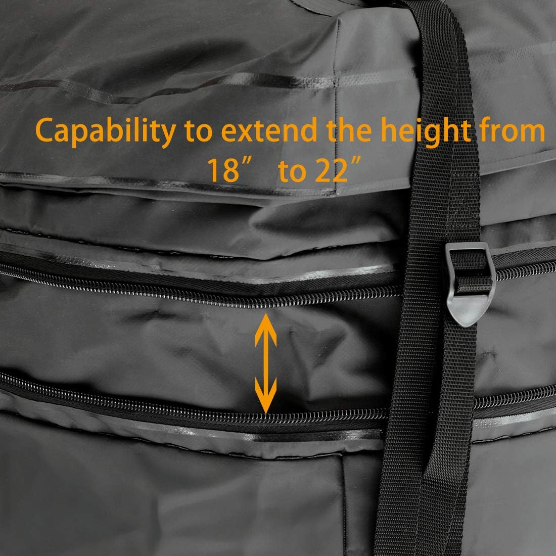 CZC AUTO Expandable Hitch Cargo Carrier Bag 9.5 cu. ft Extends to 11.6 cu. ft, Waterproof/Rainproof/Weatherproof, for Car Truck SUV Vans' Hitch Trays Hitch Baskets, Safe Steady Durable Soft Black