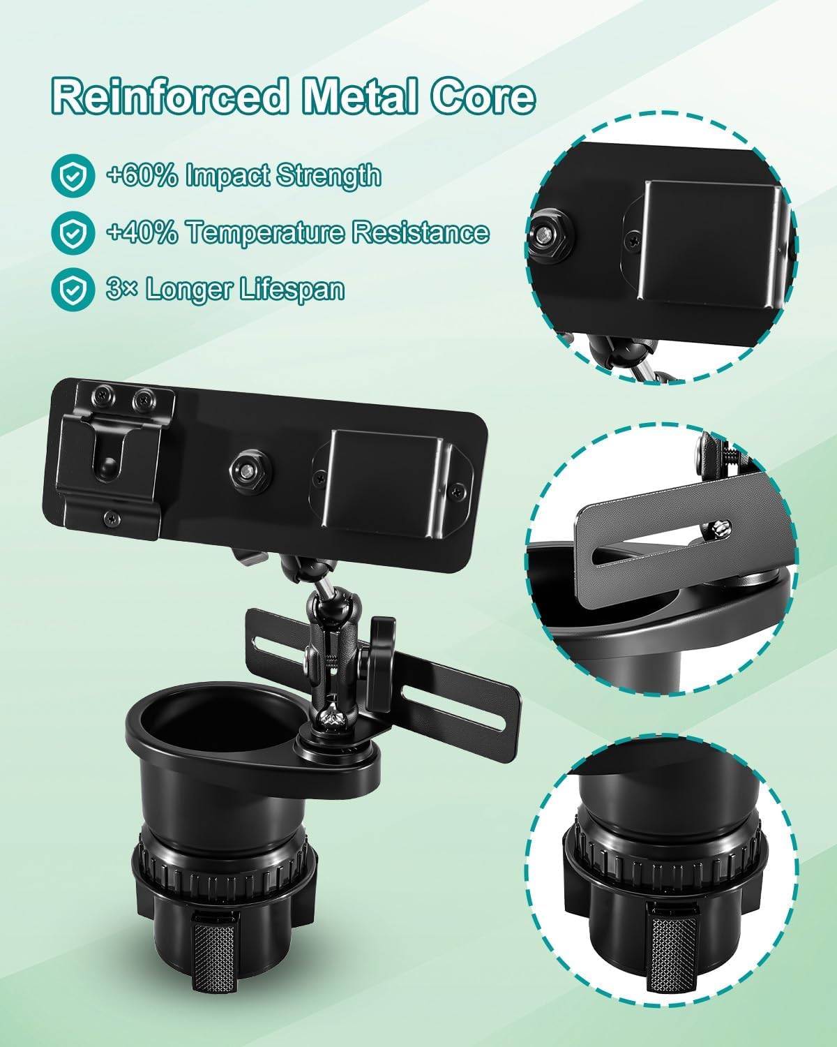 Cup Holder Expander Mount for Satellite Radio CB Mic and Walkie Talkie