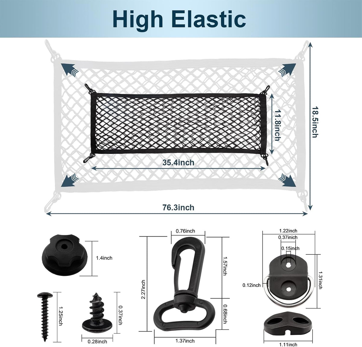 Cargo Net for SUV Trunk Net Organizer 35.4 x 11.8 inches