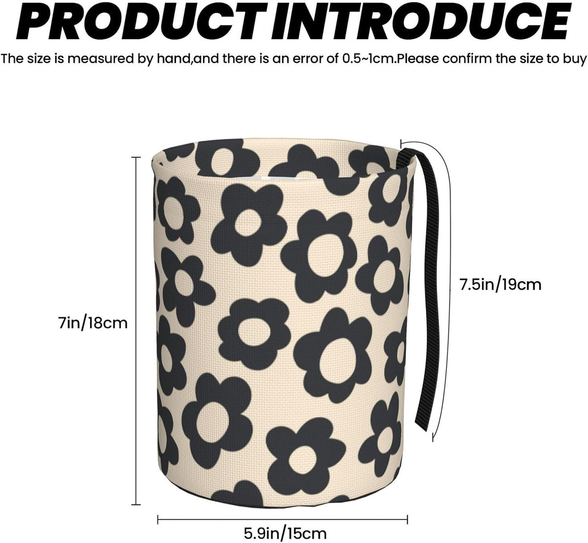 Vintage Groovy Flowers Car Trash Can Small Portable Car Garbage Bag for Back Front Seat RV's Camping Accessories