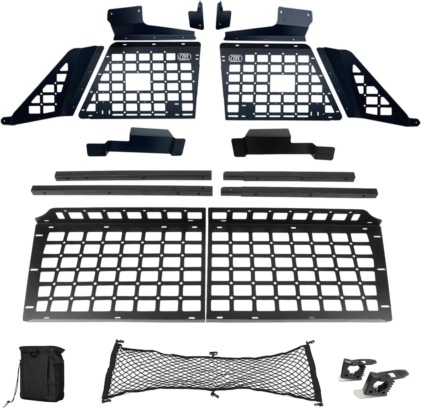 CTH for Toyota Land Cruiser 2024 2025 2026 Car Modification MOLLE Panel Trunk Organizer Cargo Storage Luggage Hanging Bracket Holder Shelf Accessories (Side + Middle Shelf)