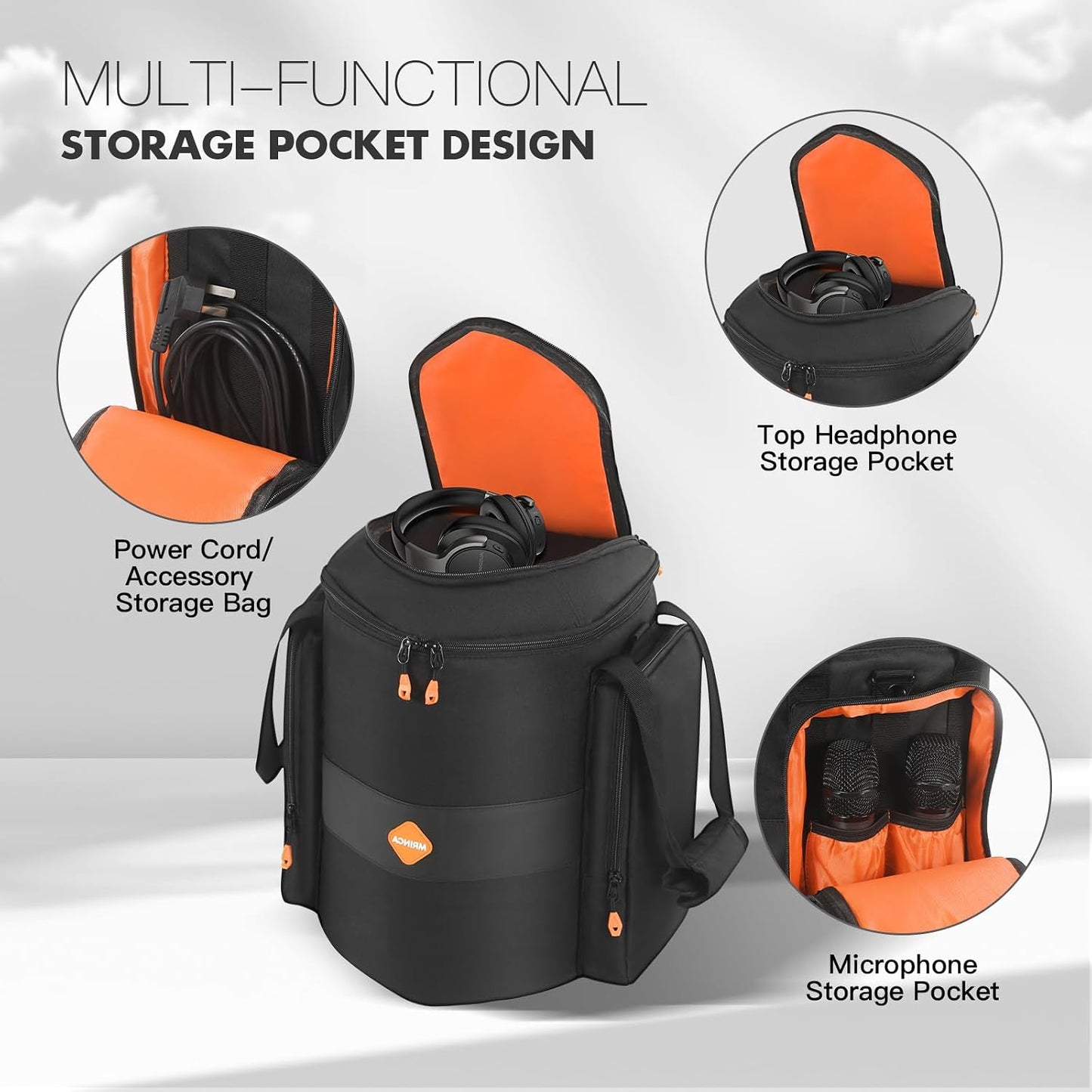 Carrying Case Compatible with Bose S1 Pro/S1 Pro+, Protective Cover Bag with Shoulder Strap, Durable Design for PA System Speaker, Microphones, Charger & Accessories
