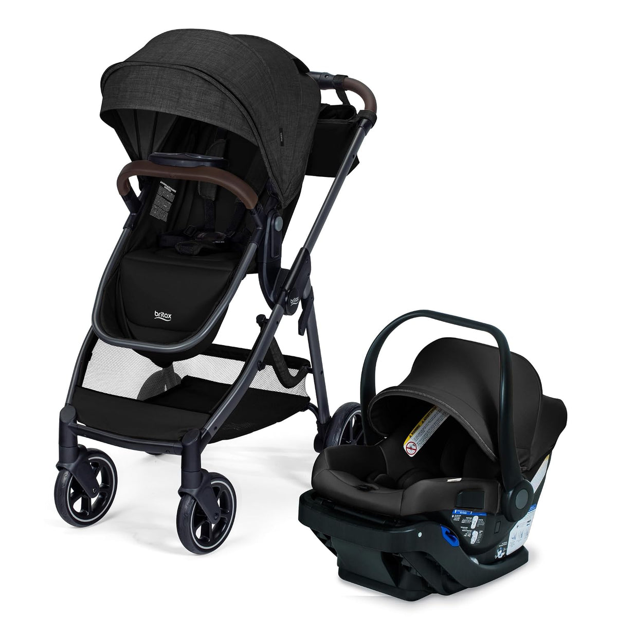 Britax Phases Travel System with Arbor Infant Car Seat — Raven Black