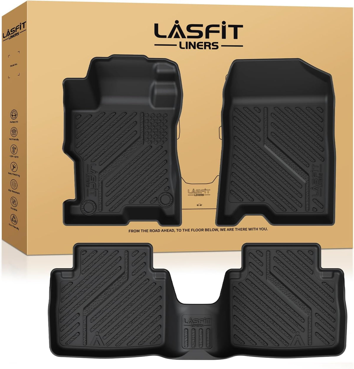 LASFIT Floor Mats for Honda Accord 2012 2011 2010 2009 2008 (Only Sedan)