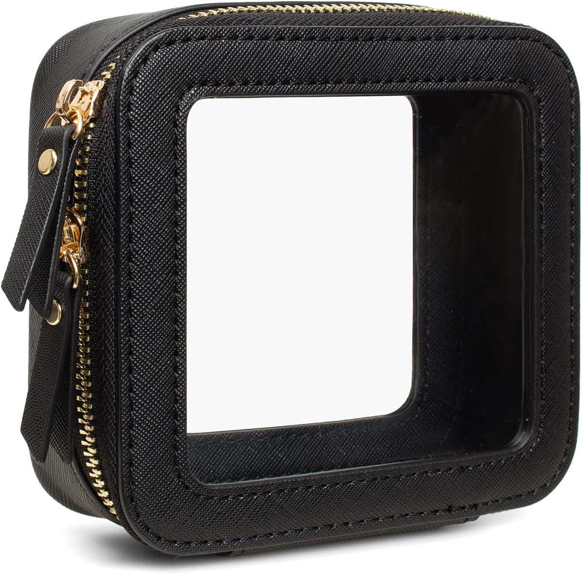 Small Clear Makeup Bag for Purse,Travel Cosmetic Case Mini(Mini Black)