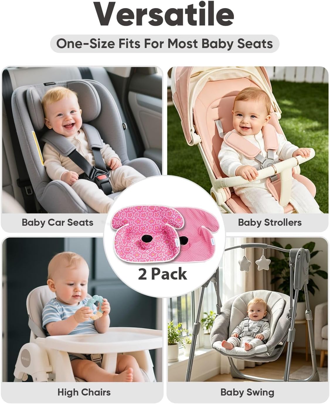 2 Pack Waterproof Baby Piddle Pads Carseat Potty Training Car Seat Protector, Waterproof Infant Car Seat Liner Cover to Prevent Pee, Leakproof and Washable (Red Flower)