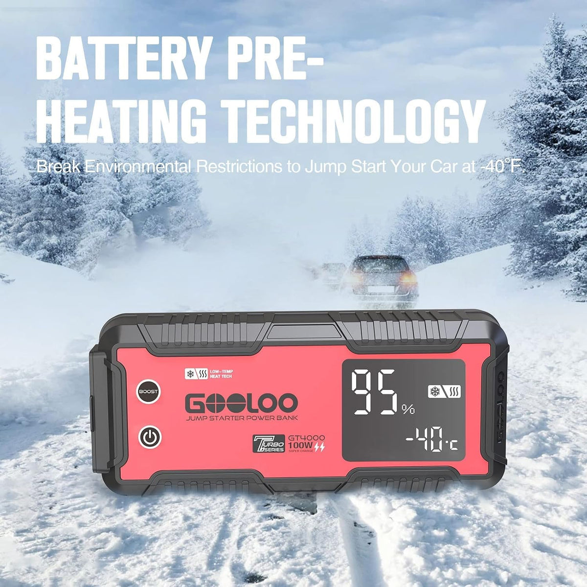 GOOLOO GT4000 Arctic Jump Starter with -40°F Battery Preheat Technology