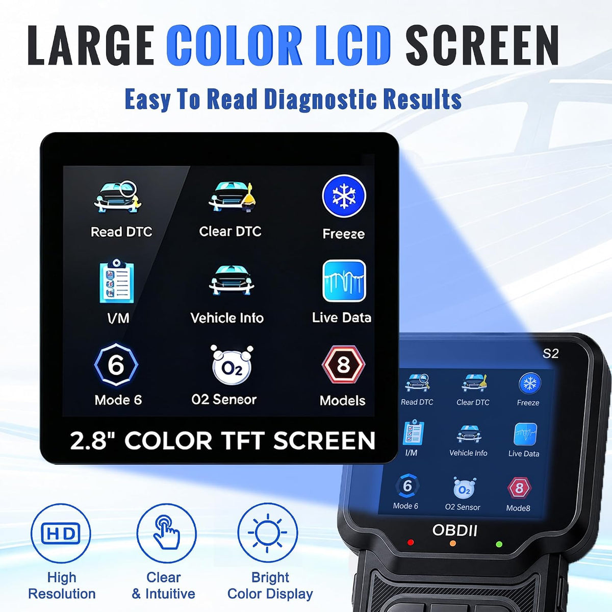 OBD2 Scanner, Check Engine Code Reader, Car Scanner Diagnostic Tool