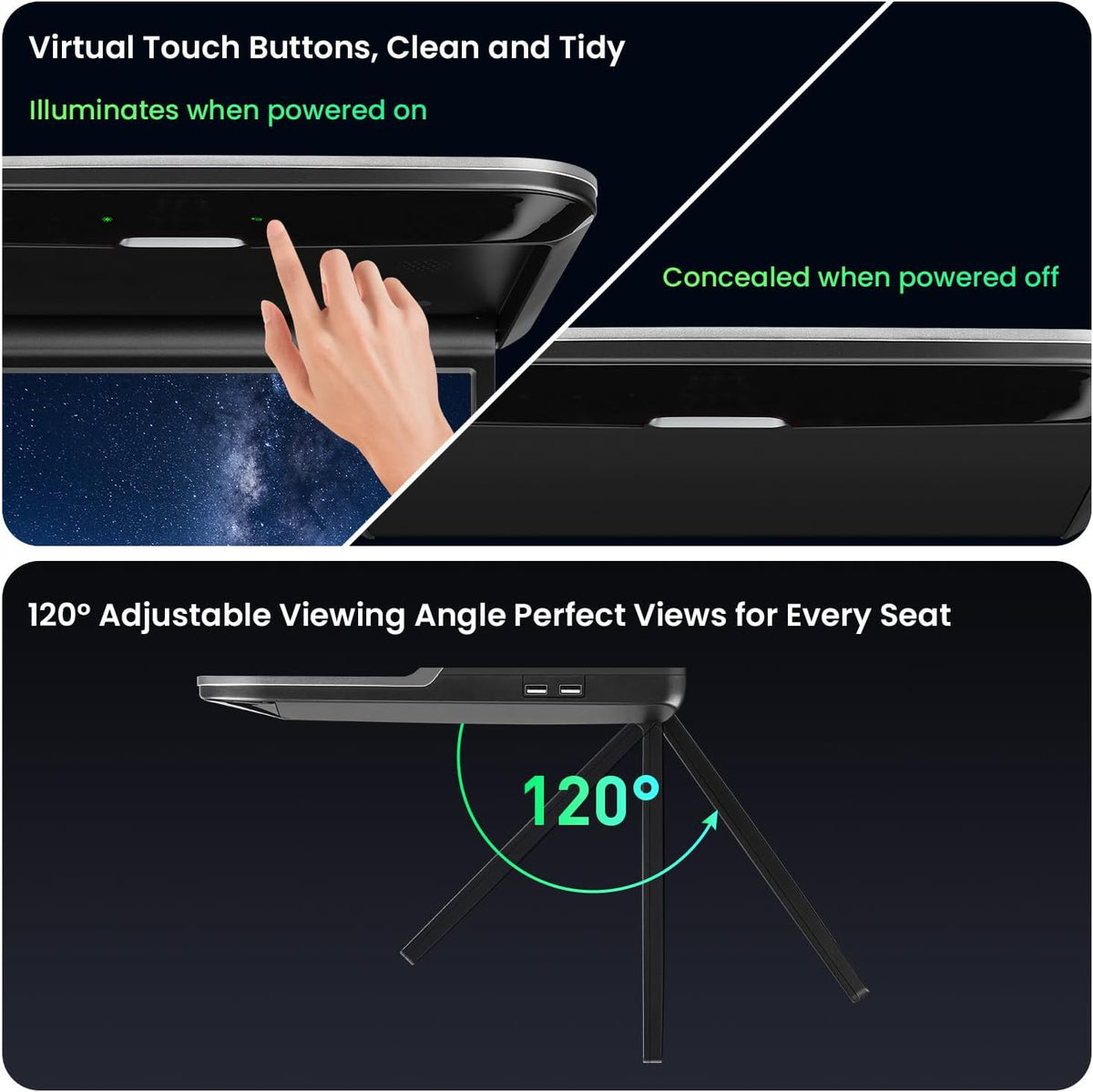 XTRONS 14-Inch Android Car Overhead Player Support HDMI, WiFi, 2GB+32GB
