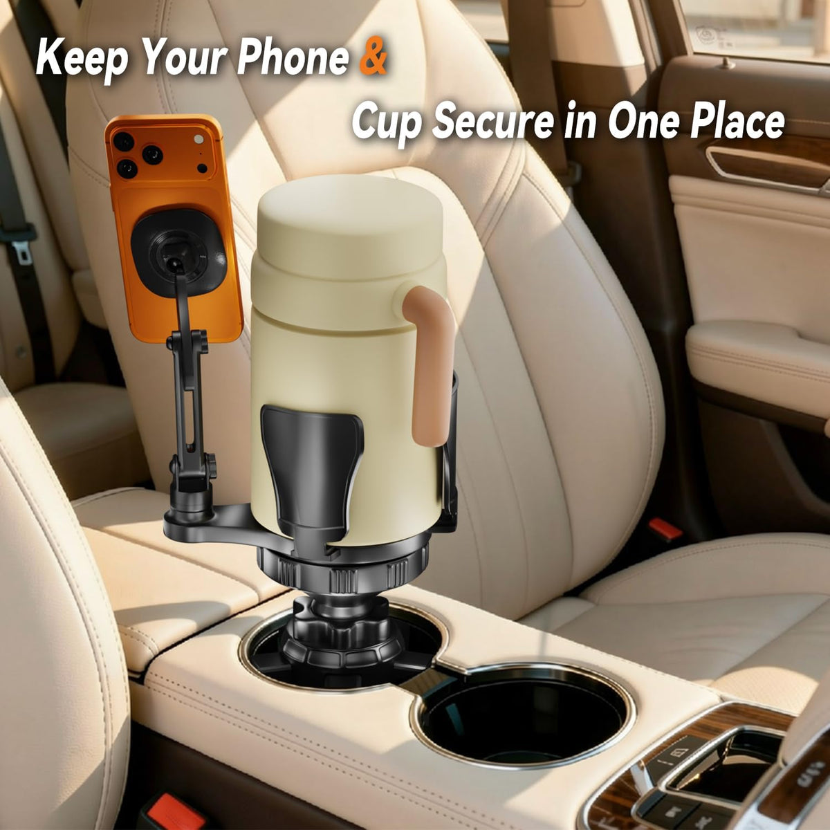 EXELIQ Cup Holder Phone Mount with MagSafe, 2-in-1 Expander