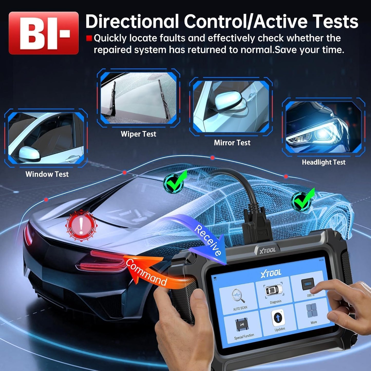 XTOOL IP500 for GM OBD2 Scanner, Bidirectional Scan Tool with Full Systems Diagnostic for Buick/Chevy/Cadillac/GMC, Diagnostic Scanner with All Services-Oil/ABS Bleed/Crank Relearn, Lifetime Update